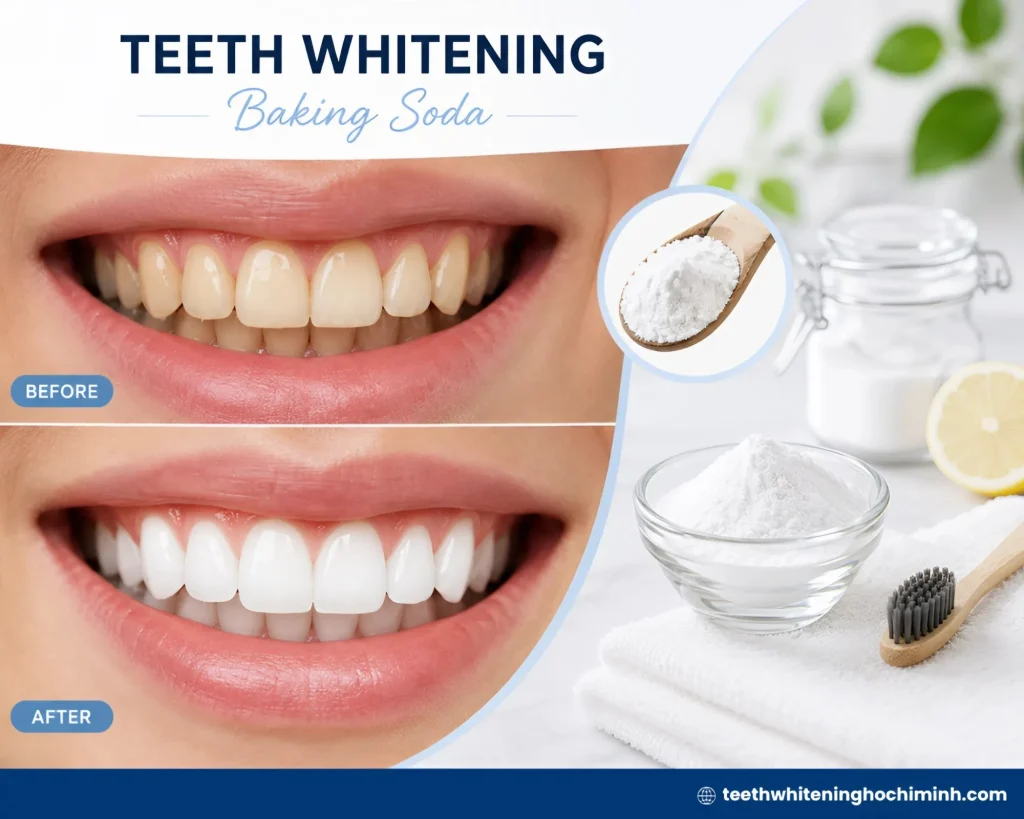 baking soda on teeth whitening