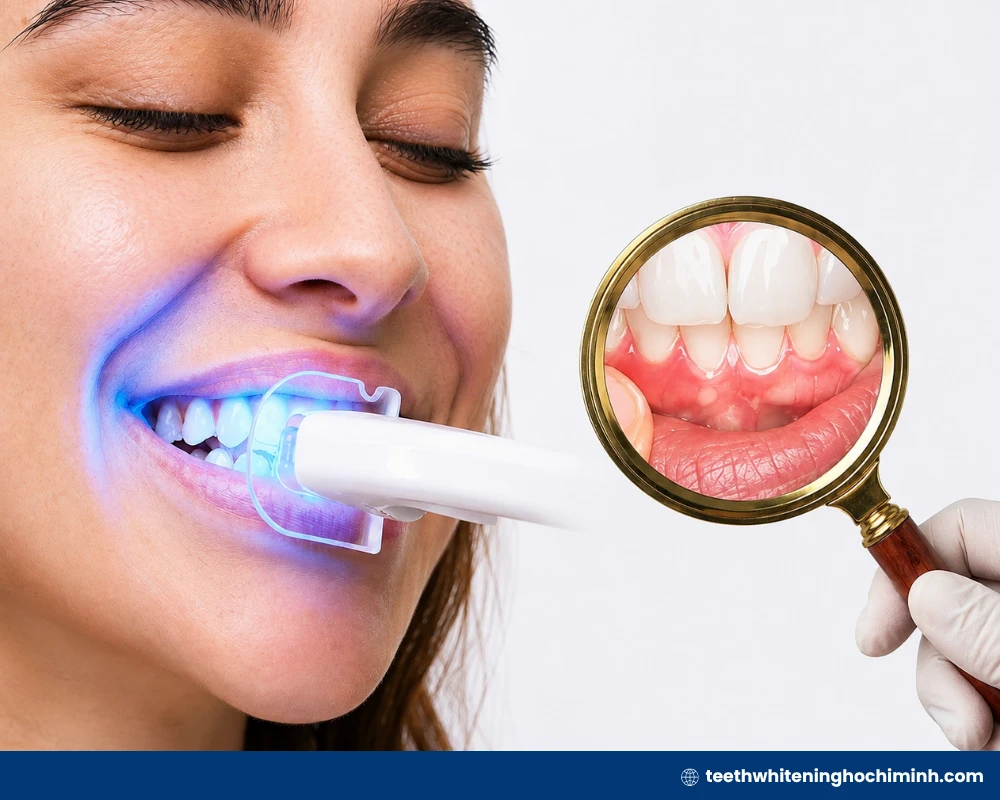 Gum irritation and tooth sensitivity from UV whitening kits